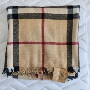 Plaid Fringe Blanket Scarf